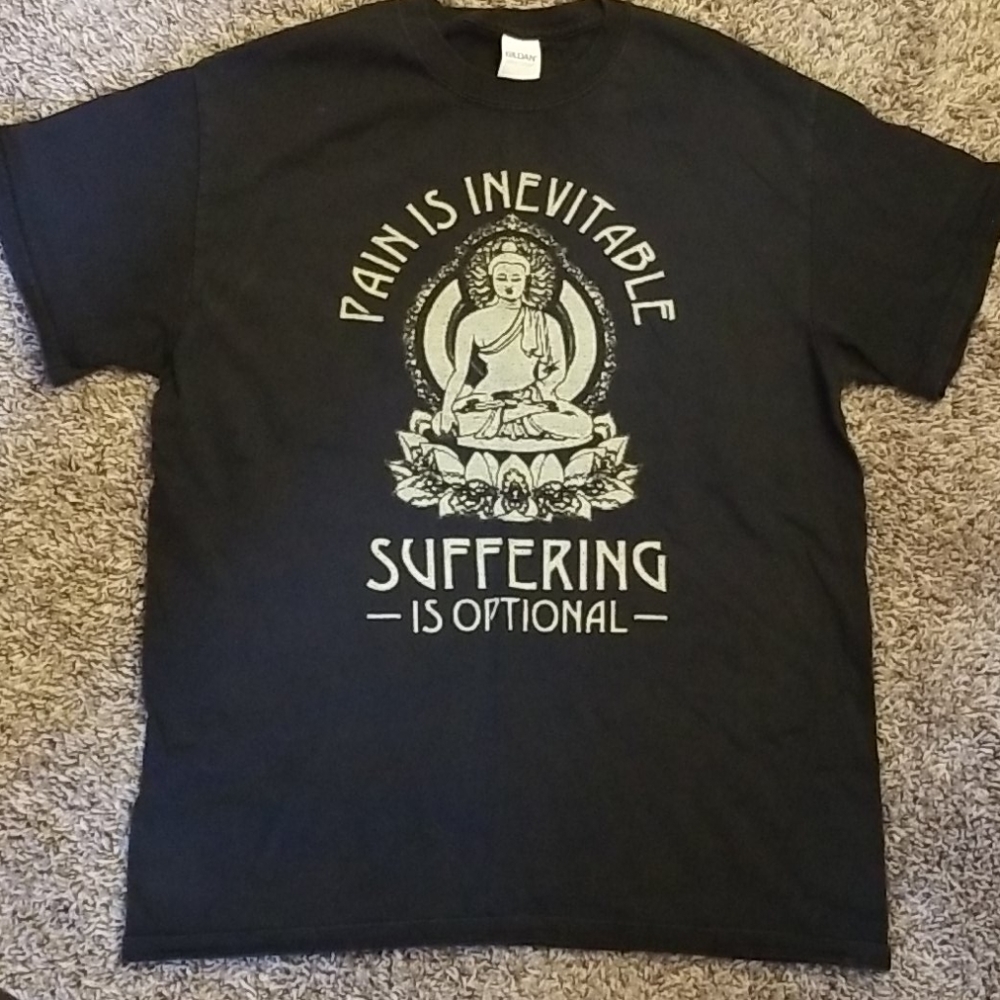 Buddhist quote Unisex graphic tee, size M